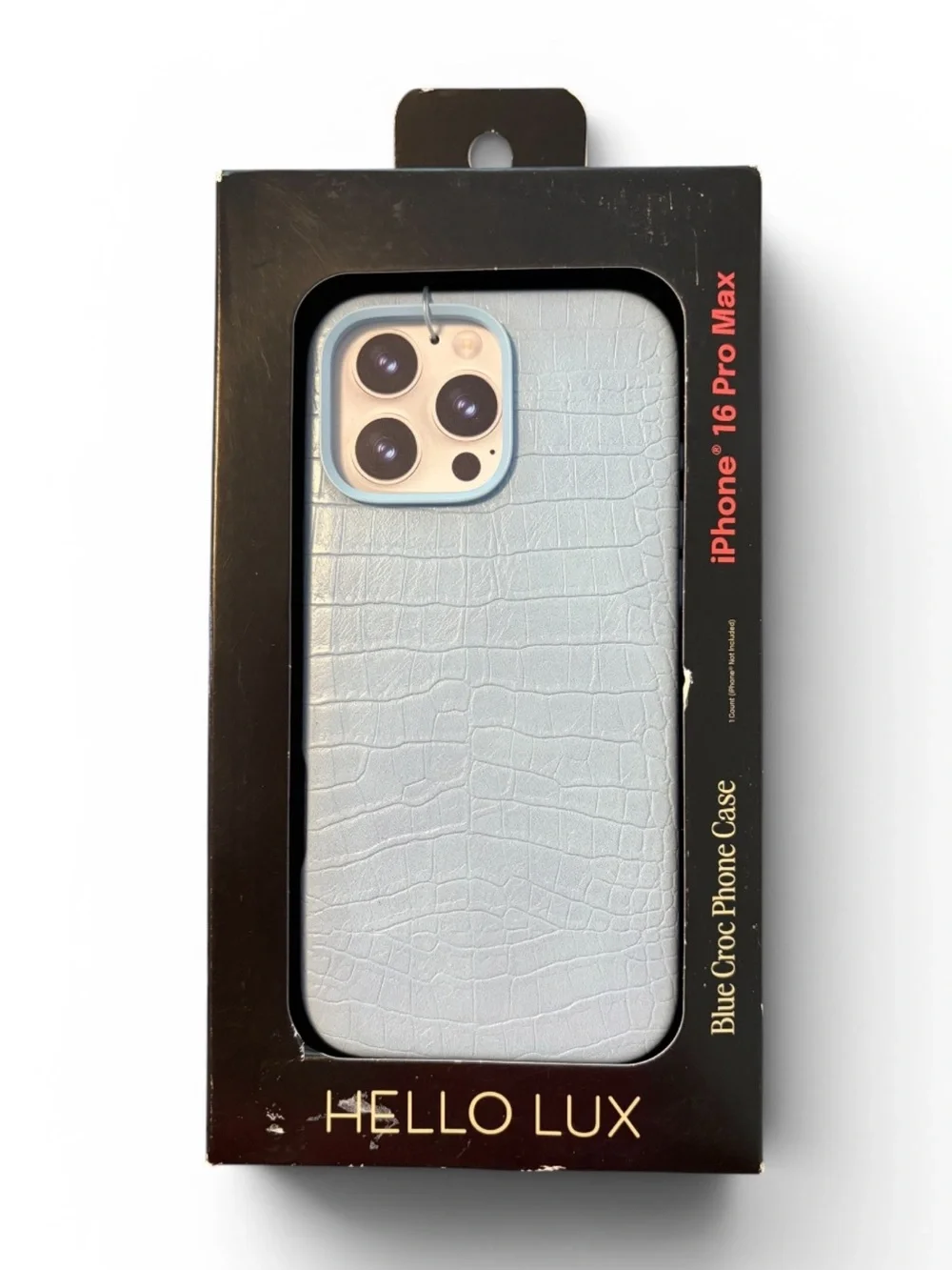 Light Blue Croc Phone Case for iPhone 16 Pro Max